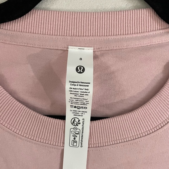 NWT lululemon Relaxed Fit Cotton Jersey T-Shirt Graphic Pink Haze Size 8 - Picture 11 of 11
